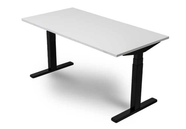 Wize Office Motion Speed Single Elektrisch Zitstabureau Grijs Wit