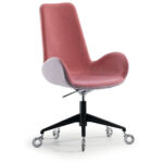 Midj Dalia Pa D Armchair Stoel Kruispoot Swivel Wielen Projectmeubilair