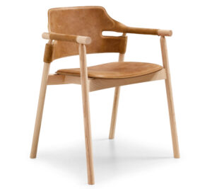 Midj Suite P 2019 Chair Armchair Stoel 4poot Leer Leather Wood Projectmeubilair