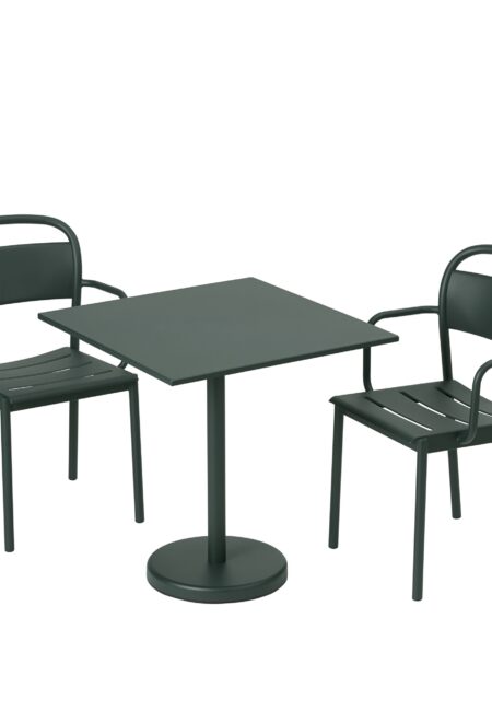 Muuto Linear Steel Armchair Side Chair Stoel Dark Green Tuinmeubilair Koffietafel Projectmeubilair