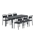 Muuto Linear Steel Table Chairs Tuintafel Met Stoelen Staal Zwart Design Projectmeubilair