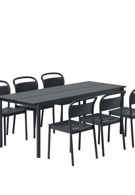 Muuto Linear Steel Table Chairs Tuintafel Met Stoelen Staal Zwart Design Projectmeubilair