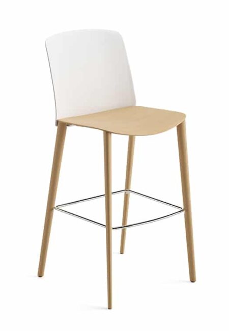 Arper Mixu stoel Collectie 4poot Projectmeubilair Kruk Stool Hout Bar Horeca