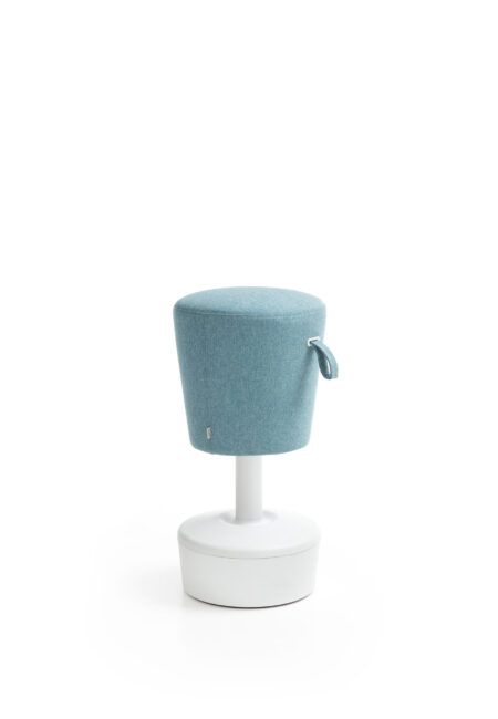 Mickey Light Grey Profim Stahulp Kruk Lichtgrijs Blauw Stof