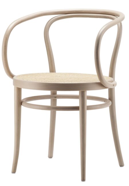Thonet 209 Koffiehuisstoel Fauteuil Armleuningen Projectmeubilair Houten Stol Gevlochten Riet