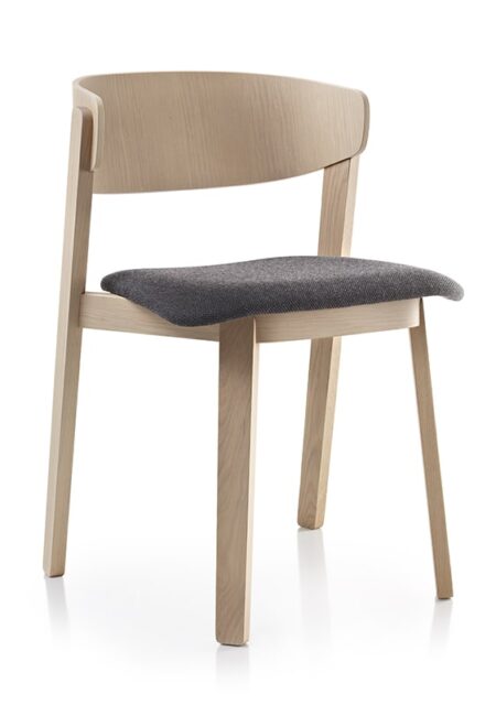 Fornasarig Wood Stoel Hout Zitting Stof Projectmeubilairv