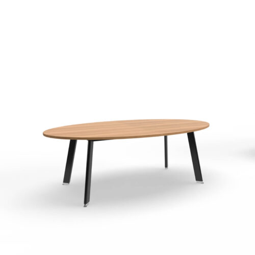 Wize Office S1 Tafel Ovaal Zwarte Poten
